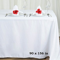 Rectangular Polyester Tablecloth – Floor-Length Drop on Standard 8 ft Table