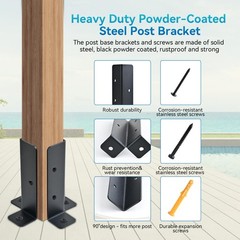 8 PCS Adjustable Deck Post Anchor Base Brackets Fit 1.5×1.5,2×2,2×4,4×4 Post,…