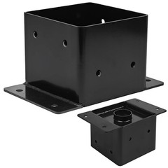 Heavy Duty 8″x8″ Steel Post Base 1″ Rise, Fence Deck Support Wood Anchor