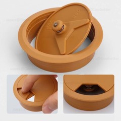 60mm Computer Desk Table Grommet Cable Tidy, Port Outlet Wire Hole Surface Cover