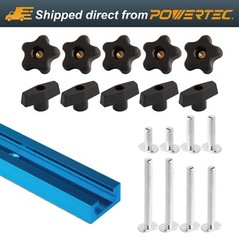 POWERTEC 48 inch Universal T-Track and Hardware Kit, Anodized Blue -17PK (71170)