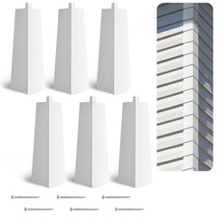 Aluminum Corner Caps for Siding – 6 Pcs, 8 Inch, White with Nails Included