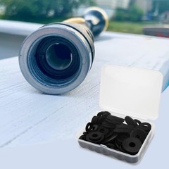 Yuntop 100 Pcs Black Flat Rubber Washers Assortment 30 millimeters, black