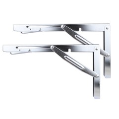 2Pcs Stainless Steel 12″ Folding Table Bracket Shelf Bench Max.Load Heavy Duty