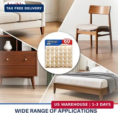Ansible 60 PCS Felt Furniture Pads 1″, Felt Pads for Chair Leg Floor Protectors