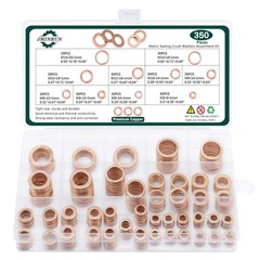 350 PCS, Premium M5, M6, M8, M10, M12, M14, Copper Washers – Metric – 350 Pcs