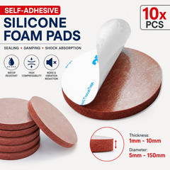 10x Self-Adhesive Silicone Foam Pads 5–150mm | 1–10mm Sealing & Damping Washers