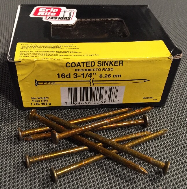 5 LBS 3-1/4″ 16D COATED SINKER Grip Rite 16CTDSKR1