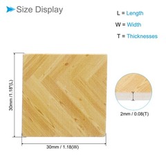 Dollhouse Flooring, 1.18″ Square, Wood Miniature Floorboard (Yellow), 27-Pieces