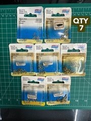 7-pack 7/PC National Hardware N118-752 Bright Brass Mini Screw Eye Bolts 11/16″