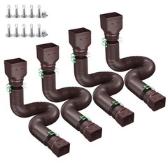 Ogutter Rain Gutter Downspout Extensions, Extender 4 Pack, Brown