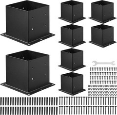 VEVOR 4×4 Post Base 8 Pcs, Inner Size 3.6×3.6 inch / 92×92 mm Post Brackets, Hea