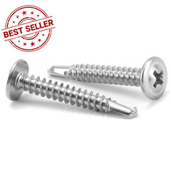 #8 x 1-1/4″ Sheet Metal Screws 500PCS 410 Stainless Steel x 1-1/4″, Silver