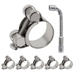 Hordion 6 Pack T-Bolt Hose Clamps OD Range, 304Stainless 26-28mm(1.02″ to 1.1″)