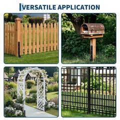 6 Pack Fence Post Repair Kit for 4×4/6×6 Wood Posts, Heavy Duty 11-Gauge Stee…