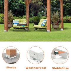 4 PCS 8×8 Post Base Concrete Heavy Duty ECoated Anchor 1 Inch Standoff