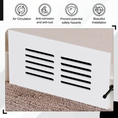 Rectangular Ventilation Grille for Aluminum Alloy (250x60mm, White)