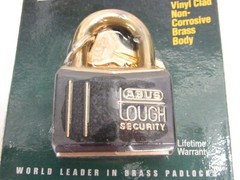 NOS! ABUS HIGH TOUGH SECURITY BRASS PADLOCK W/ KEYS, #85611