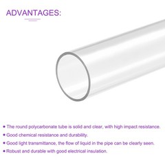22mm(7/8″)x25mm(63/64″)x2Ft Clear Rigid Tubing Plastic Tube Pipe for Aquarium