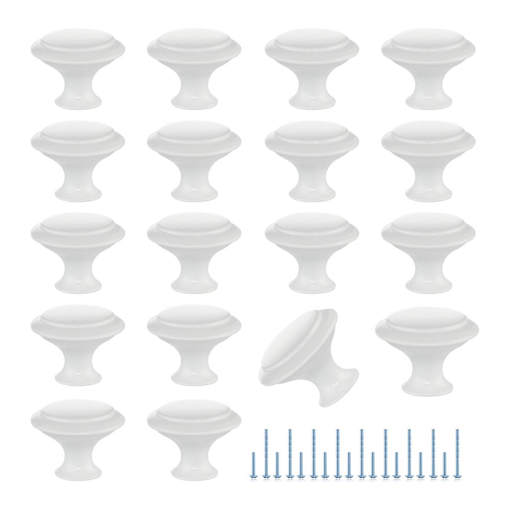 JOY DECOR 18 Pack 1.18 inches in diameter and 7/8 height, White