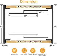 DIYHD Adjustable Full Frame Anti-Sag Gate Kit for 2×4 Lumber, Heavy Duty Powd…