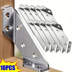 10PCS Stainless Steel Corner Braces – For Furniture & Shelf Reinforcement