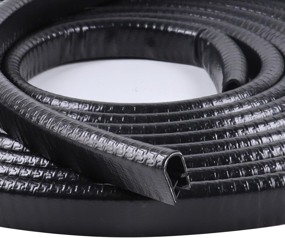 Black U-Channel Rubber Edge Trim 1/2″ x 3/8″ – Fits 3/64″ Gaps