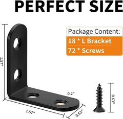 Versatile 18PCS Corner Brackets – Stainless Steel L Braces with Screws Included