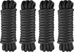 4 Pack 1/2″ x 10′ Boat Fender Lines – Marine Grade Nylon Boat Rope with 10″ L…