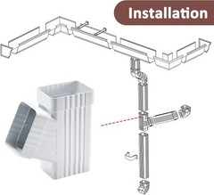 VYH Downspout Gutter for Y Connector 2×3,Square Downspout Diverter White Rain Gu