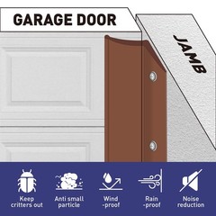 FOSLUOC Garage Door Seal Top and Sides 34’L X 2.2″W X 0.13″H, Brown