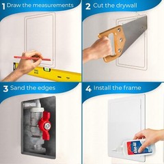 Access Panel for Drywall – 8×16 inch – Wall Hole Cover – 8 x 16, White