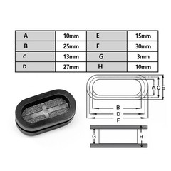 Elliptical Blanking Rubber Grommets Closed Blind Grommet Plugs Oval Bung