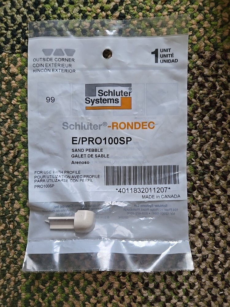 Schluter RONDEC – 3/8″ Outside Corner PVC – Sand Pebble – (E/PRO 100 SP)
