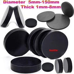 Black Fluorine Rubber Round Pads Discs Solid Sealing Gaskets Diameter 5mm-150mm