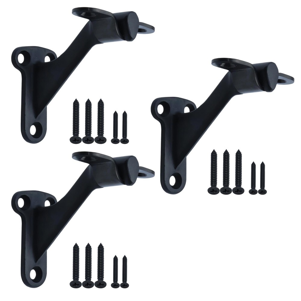3 PCS 3 Inch 304 Stainless Steel Matte Black Handrail Stair Bracket Support
