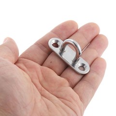 2 Pcs Pad Eye Plate, 1.8 Inch Stainless Steel Ceiling U Hooks with Screw, Silver