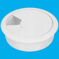 6x White 60mm Computer Desk Plastic Cable Grommet, Surface Wire Hole Cover