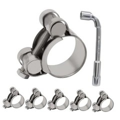 Hordion 6 Pack T-Bolt Hose Clamps OD Range, 304Stainless 26-28mm(1.02″ to 1.1″)