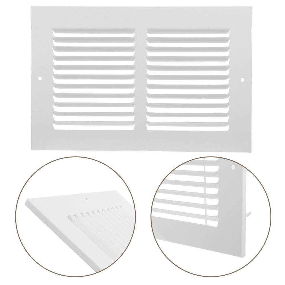 Return Air Vent Cover: Louvered HVAC Grille – White Steel Mesh Panel – Furnace