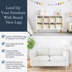Airy Abode Premium Ash Wood Furniture Legs (Full Install Kit) – Pick Your Size