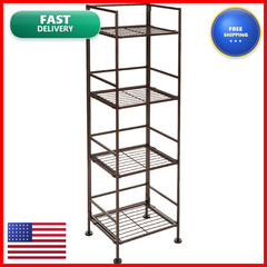 Retailer Basics 4-Tier Iron Towel Shelf For Bathroom Black 11.4L X 11.8W X 44.5H
