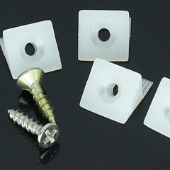 50 Pcs Plastic Corner Bracket Furniture Mending Wedges with Self-tapping Screws