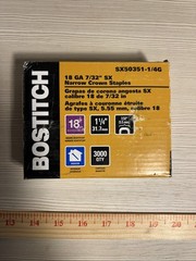 Bostitch 1-1/4 In. 18 Gauge 7/32 In. Narrow Crown Finish Staples Qty.3000 New