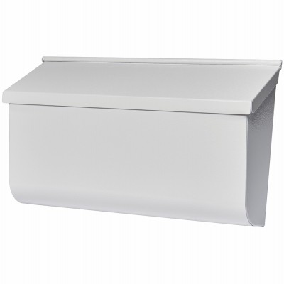Woodlands Wall-Mount Mailbox, Medium Horizontal, White Steel – L4009WWAM