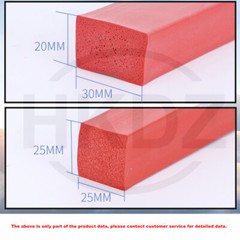 Red Silicone Rubber Sponge Square Strip Closed Cell Foam Backer Rod Seal 3 -50mm