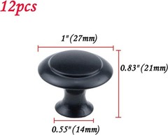 Antrader Flat Black Cabinet 27 x 22mm/1” x 0.85”(Max.D*H), Black,12pcs