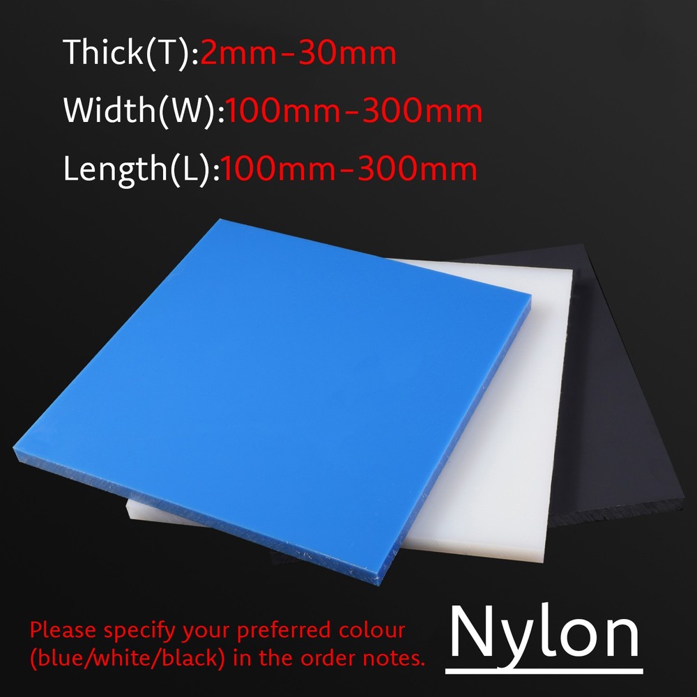 Nylon Sheet PA66 Plate Wear-Resistant Rectangle Plane 100mm-300mm