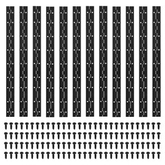 18×1.2 Inch Heavy Duty Zipper Piano, 12-Piece with Hole, Black