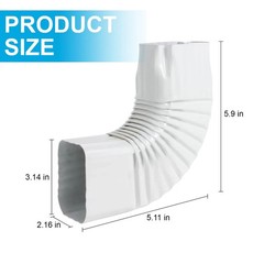 Downspout Gutter Elbows 2″x3″, Angle of 90 Degrees, Low Gloss Whiteï¼ˆStyle